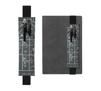 Black Leather Pen Holder Bookmark MJHKXLJ Math Geometry Geek Calculus Pattern Adjustable Elastic Band 8.3-1.8 inch for notebooks Diaries Hardcover Journal