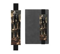 Black Leather Pen Holder Bookmark MJHKXLJ Remains of The Roman Colosseum Pattern Adjustable Elastic Band 8.3-1.8 inch for notebooks Diaries Hardcover Journal