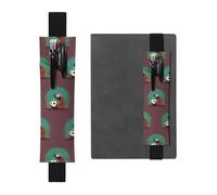 Black Leather Pen Holder Bookmark MJHKXLJ Yoga Sloth Coffee Pattern Adjustable Elastic Band 8.3-1.8 inch for notebooks Diaries Hardcover Journal