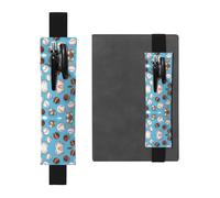 Black Leather Pen Holder Bookmark WHJSHOP Baseball Basketball Football Hockey Printing Adjustable Elastic Band 8.3-1.8 inch for notebooks Diaries Hardcover Journal