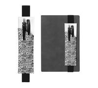 Black Leather Pen Holder Bookmark WHJSHOP Black Leopard Pattern Printing Adjustable Elastic Band 8.3-1.8 inch for notebooks Diaries Hardcover Journal