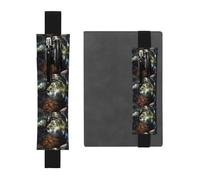 Black Leather Pen Holder Bookmark WHJSHOP Goldfish Under The Willow Tree Prints Adjustable Elastic Band 8.3-1.8 in Suitable for Most notebooks Diaries