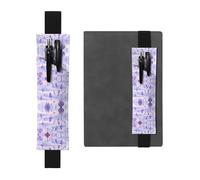 Black Leather Pen Holder Bookmark WHJSHOP Lavender Field Bike Printing Adjustable Elastic Band 8.3-1.8 inch for notebooks Diaries Hardcover Journal