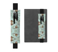 Black Leather Pen Holder Bookmark WHJSHOP Lazy Cute Sloth Hanging The Branches Printing Adjustable Elastic Band 8.3-1.8 inch for notebooks Diaries Hardcover Journal