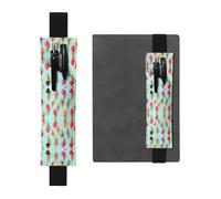 Black Leather Pen Holder Bookmark WHJSHOP Many Colored ice Cream Printing Adjustable Elastic Band 8.3-1.8 inch for notebooks Diaries Hardcover Journal