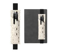 Black Leather Pen Holder Bookmark WHJSHOP Paris Eiffel Tower Girl Bicycle Printing Adjustable Elastic Band 8.3-1.8 inch for notebooks Diaries Hardcover Journal