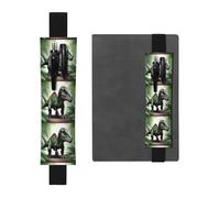 Black Leather Pen Holder Bookmark WHJSHOP Poisoned Dinosaur Prints Adjustable Elastic Band 8.3-1.8 in Suitable for Most notebooks Diaries
