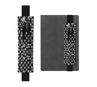 Black Leather Pen Holder Bookmark WZYWHJ Black and White Pirates Picture - Premium PVC Leather Elastic Band Design for Notebooks, Journals, and Planners