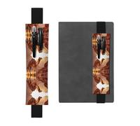 Black Leather Pen Holder Bookmark WZYWHJ Camel in The Desert Printed - Premium PVC Leather Elastic Band Design for Notebooks, Journals, and Planners