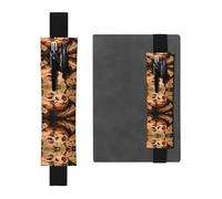 Black Leather Pen Holder Bookmark WZYWHJ Chocolate chip Cookie Pattern - Premium PVC Leather Elastic Band Design for Notebooks, Journals, and Planners