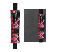 Black Leather Pen Holder Bookmark WZYWHJ Close-up Flamingo Pattern - Premium PVC Leather Elastic Band Design for Notebooks, Journals, and Planners