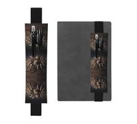 Black Leather Pen Holder Bookmark WZYWHJ Giant Spider Prints - Premium PVC Leather Elastic Band Design for Notebooks, Journals, and Planners