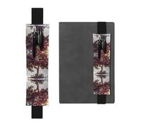 Black Leather Pen Holder Bookmark WZYWHJ Huge Mulberries Picture - Premium PVC Leather Elastic Band Design for Notebooks, Journals, and Planners