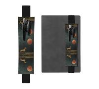 Black Leather Pen Holder Bookmark WZYWHJ Labrador Playing with Balloons Printing - Premium PVC Leather Elastic Band Design for Notebooks, Journals, and Planners