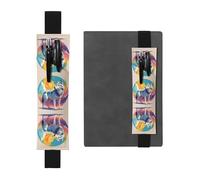 Black Leather Pen Holder Bookmark WZYWHJ National Geographic Wolf Prints - Premium PVC Leather Elastic Band Design for Notebooks, Journals, and Planners