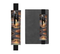 Black Leather Pen Holder Bookmark WZYWHJ Sunrise at The Seaside Picture - Premium PVC Leather Elastic Band Design for Notebooks, Journals, and Planners