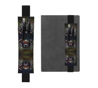 Black Leather Pen Holder Bookmark WZYWHJ Tropical Rainforest Spiders Printed - Premium PVC Leather Elastic Band Design for Notebooks, Journals, and Planners