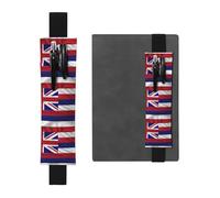 Black Leather Pen Holder Bookmark YYHHAOFA Flag of Hawaii American Pattern Adjustable Elastic Band 8.3-1.8 in for notebooks Diaries Manuals Planners