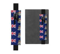 Black Leather Pen Holder Bookmark YYHHAOFA Flag of The Cayman Islands Pattern Adjustable Elastic Band 8.3-1.8 in for notebooks Diaries Manuals Planners