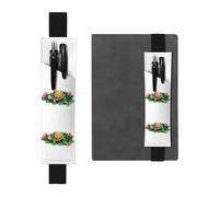 Black Leather Pen Holder Bookmark YYHHAOFA Little Turtle in The Petals Pattern Adjustable Elastic Band 8.3-1.8 in for notebooks Diaries Manuals Planners