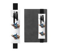 Black Leather Pen Holder Bookmark YYHHAOFA Manta Behind The Rocks Pattern Adjustable Elastic Band 8.3-1.8 in for notebooks Diaries Manuals Planners
