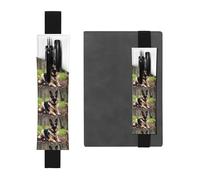 Black Leather Pen Holder Bookmark YYHHAOFA Maple German Shepherd Dog Pattern Adjustable Elastic Band 8.3-1.8 in for notebooks Diaries Manuals Planners