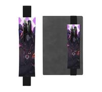 Black Leather Pen Holder Bookmark YYHHAOFA Ravens Pattern Adjustable Elastic Band 8.3-1.8 in for notebooks Diaries Manuals Planners