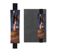 Black Leather Pen Holder Bookmark YYHHAOFA Starfish Lighthouse Beach Pattern Adjustable Elastic Band 8.3-1.8 in for notebooks Diaries Manuals Planners