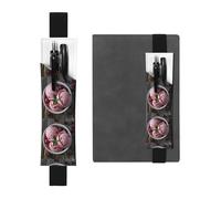 Black Leather Pen Holder Bookmark YYHHAOFA Sweet Cranberry ice Cream Pattern Adjustable Elastic Band 8.3-1.8 in for notebooks Diaries Manuals Planners