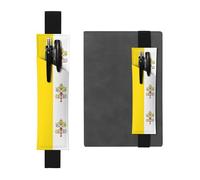 Black Leather Pen Holder Bookmark YYHHAOFA Vatican Flag Pattern Adjustable Elastic Band 8.3-1.8 in for notebooks Diaries Manuals Planners