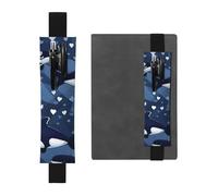 Black Leather Pen Holder Bookmark YYHWHJDE Blue Killer Whale Picture Adjustable Elastic Band 8.3-1.8 in Suitable for Most notebooks Diaries