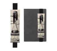 Black Leather Pen Holder Bookmark YYHWHJDE Chemistry Print Prints Adjustable Elastic Band 8.3-1.8 inch for notebooks Diaries Hardcover Journal