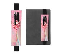 Black Leather Pen Holder Bookmark YYHWHJDE Colorful Lollipop Picture Adjustable Elastic Band 8.3-1.8 in Suitable for Most notebooks Diaries