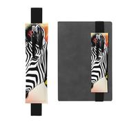 Black Leather Pen Holder Bookmark YYHWHJDE Colorful Rainbow Zebra Prints Adjustable Elastic Band 8.3-1.8 inch for notebooks Diaries Hardcover Journal