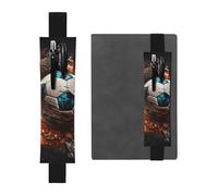 Black Leather Pen Holder Bookmark YYHWHJDE Firecracker Soccer Picture Adjustable Elastic Band 8.3-1.8 in Suitable for Most notebooks Diaries