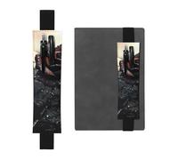 Black Leather Pen Holder Bookmark YYHWHJDE Gothic Rose Printing Adjustable Elastic Band 8.3-1.8 in Suitable for Most notebooks Diaries