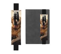 Black Leather Pen Holder Bookmark YYHWHJDE Labrador Retriever Dog Prints Adjustable Elastic Band 8.3-1.8 in for notebooks Diaries Manuals Planners