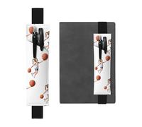 Black Leather Pen Holder Bookmark YYHWHJDE Little Basketball Champion Prints Adjustable Elastic Band 8.3-1.8 inch for notebooks Diaries Hardcover Journal