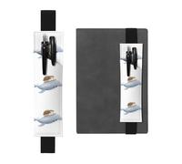 Black Leather Pen Holder Bookmark YYHWHJDE Little Hedgehog on The Back of a Whale Printing Adjustable Elastic Band 8.3-1.8 in Suitable for Most notebooks Diaries