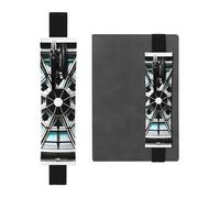 Black Leather Pen Holder Bookmark YYHWHJDE Octagon Building Picture Adjustable Elastic Band 8.3-1.8 in Suitable for Most notebooks Diaries