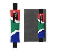 Black Leather Pen Holder Bookmark YYHWHJDE South Africa Flag Printing Adjustable Elastic Band 8.3-1.8 in Suitable for Most notebooks Diaries