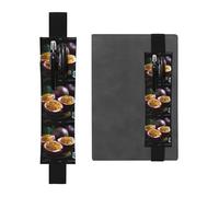 Black Leather Pen Holder Bookmark YYHWHJDE Sweet and Sour Passion Fruit Prints Adjustable Elastic Band 8.3-1.8 in for notebooks Diaries Manuals Planners