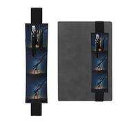 Black Leather Pen Holder Bookmark YYHWHJDE The Starry Sky in The Telescope Printing Adjustable Elastic Band 8.3-1.8 in Suitable for Most notebooks Diaries