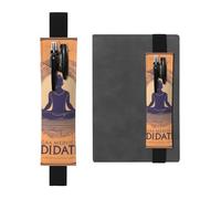 Black Leather Pen Holder Bookmark YYHWHJDE Yoga Meditation Prints Adjustable Elastic Band 8.3-1.8 inch for notebooks Diaries Hardcover Journal