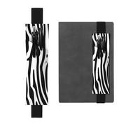Black Leather Pen Holder Bookmark YYHWHJDE Zebra Print Prints Adjustable Elastic Band 8.3-1.8 inch for notebooks Diaries Hardcover Journal