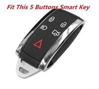 Black Leather Remote Key Cover Compatible with For Jaguar XF/XK/XKR 5 Button Models Soft Protective Case for Key Fob Scratch and Drop Protection