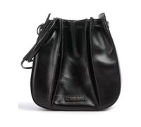 Black Leather Shoulder Bag with Drawstring - female - The Bridge - Bucket Bags - Black - ONE SIZE - Bags ONE SIZE