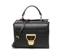 Black Leather Shoulder Bag with Gold Logo - female - Coccinelle - Handbags - Black - ONE SIZE - Bags ONE SIZE
