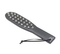 Black Leather Spanking Paddle Bondage BDSM Bondage Sex Toy with Raised Spikes
