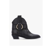 Black Leather Western Cowboy Boots - Black Leather / 40